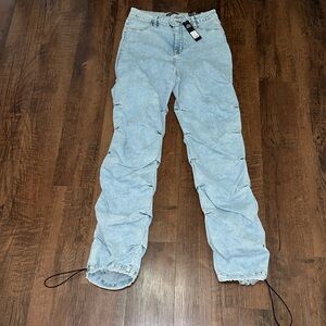 Catch my vibe stacked straight leg jeans